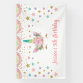 Unicorn Birthday party Banner Personalized name 横断幕 (縦)