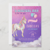 Unicorn Birthday Party Invitation 招待状 (正面)