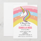 Unicorn Birthday Party Invitation 招待状 (正面/裏面)