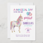 Unicorn Birthday Party Invitation 招待状 (正面)