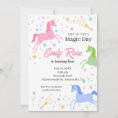 Unicorn Birthday Party Invitation 招待状 (正面)