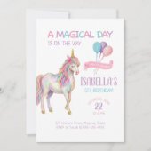 Unicorn Birthday Party Invitation 招待状 (正面)