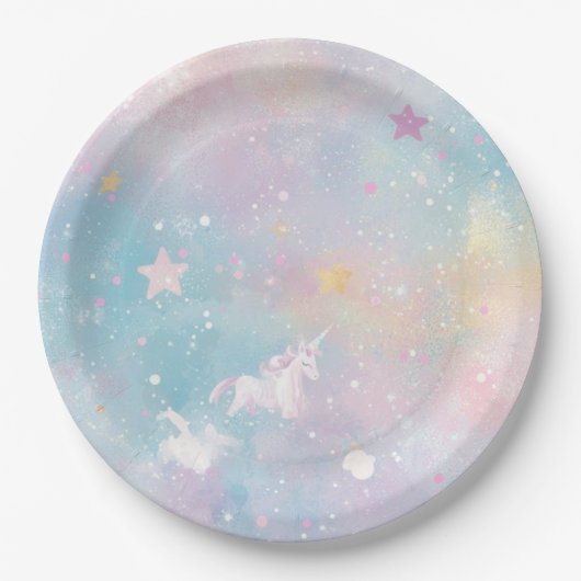 Unicorn birthday plate ペーパープレート (正面)