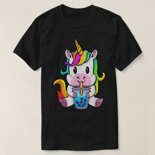 Unicorn Boba Tea Bubble Tea Kawaii Unicorn Men Kid Tシャツ (デザイン正面)