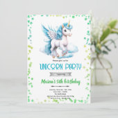 Unicorn boy birthday party invitation 招待状 (スタンド正面)