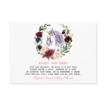 Unicorn Burgundy花の本For Baby Shower
