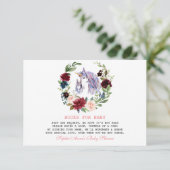 Unicorn Burgundy花の本For Baby Shower エンクロージャーカード (スタンド正面)