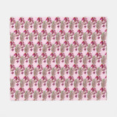 Unicorn Butterflies And Flowers    フリースブランケット (正面(横))