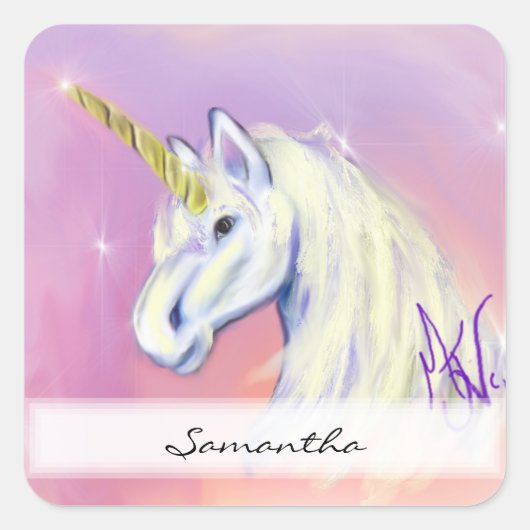 Unicorn by: Mendi Vernatter スクエアシール (正面)
