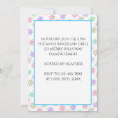 Unicorn Cartoon Pink Tarta男の子! 招待状 (裏面)