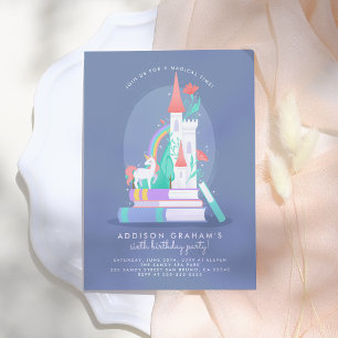 Unicorn & Castle Fairytale誕生日パーティー 招待状