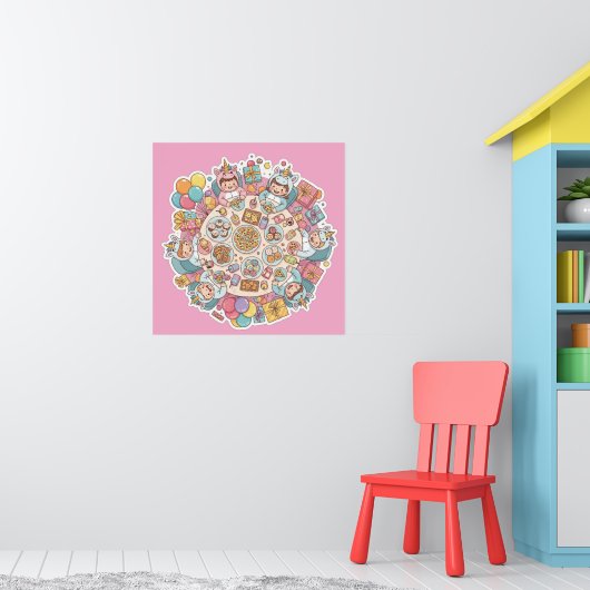 Unicorn Children'sパーティー ポスター (子ども部屋1)
