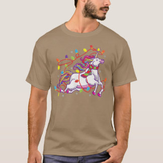 Unicorn Christmas Lights Cute Boys Girls Men Women Tシャツ