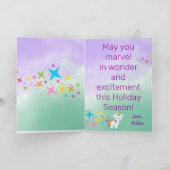 Unicorn Christmas Your Family Photo シーズンカード (内部)