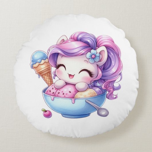 unicorn circle cushion ラウンドクッション (正面)