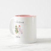 Unicorn Cocoa Magic – Custom Christmas for Girls ツートーンマグカップ (正面左)