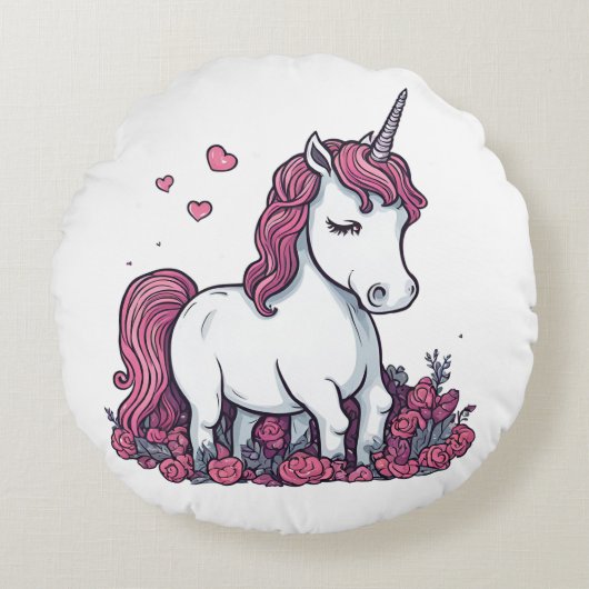 unicorn cushion ラウンドクッション (正面)