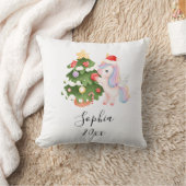 unicorn Custom Christmas Pillow for Girls  クッション (ブランケット)