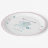 Unicorn Cute Pink Blue Thank You Birthday  ペーパープレート (アングル)
