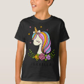 Unicorn Cute Whimsical Girly D Name  Tシャツ (正面)