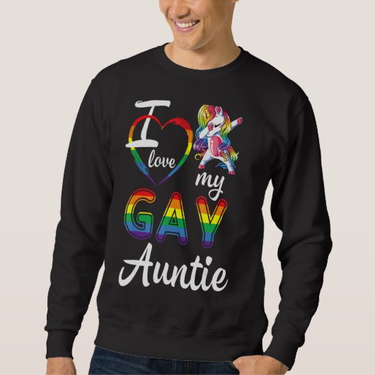 Unicorn Dabbin Accept Support 救済 Lgbt I Love My スウェットシャツ (正面)