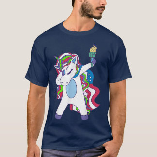 Unicorn Dabbing USAパトリオタン女性Unicorn Tシャツ
