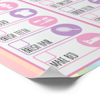 Unicorn Daily Night & Morning Routineチェックリスト ポスター