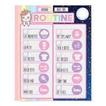 Unicorn Daily Night & Morning Routineチェックリスト