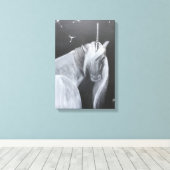 Unicorn & Dandelion canvas print キャンバスプリント (インサイチュ (ウッドフロア))