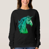 Unicorn Design – Women's Long Sleeve スウェットシャツ (正面)