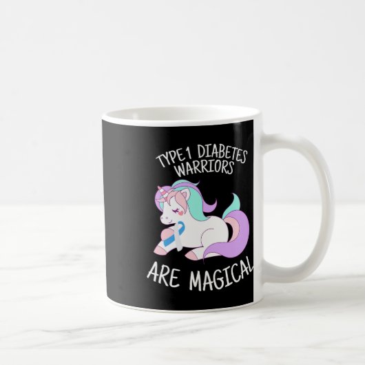 Unicorn Diabetes Warrior Gift  コーヒーマグカップ (右)