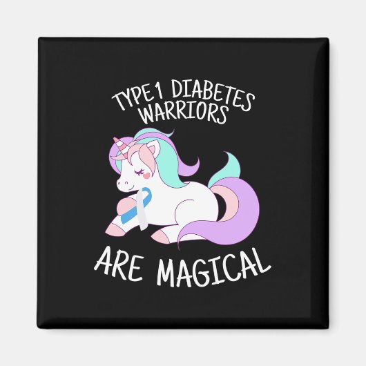 Unicorn Diabetes Warrior Gift マグネット (正面)