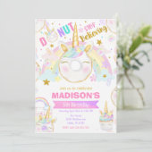 Unicorn Donut Girl Magical Sweet Birthday Party 招待状 (スタンド正面)