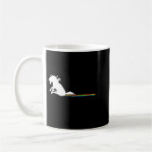 Unicorn Dragging Rainbows Funny Adult S  コーヒーマグカップ (左)