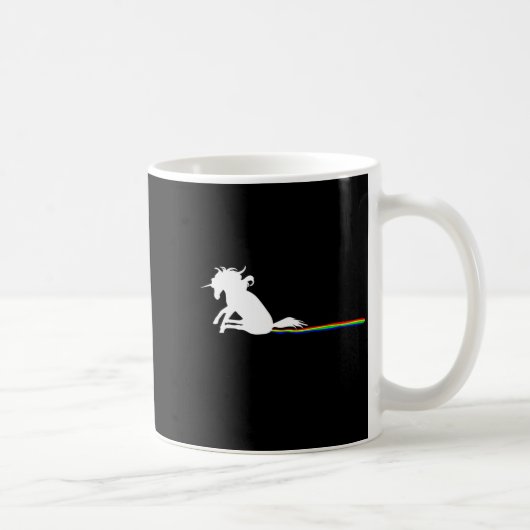 Unicorn Dragging Rainbows Funny Adult S  コーヒーマグカップ (右)