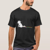 Unicorn Dragging Rainbows Funny Adult S Tシャツ (正面)