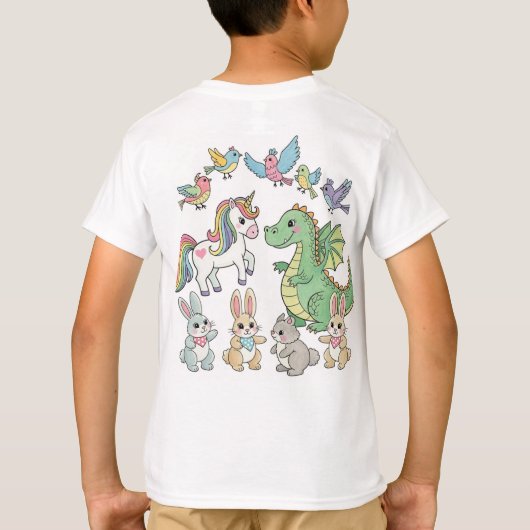 Unicorn & Dragon Tee for Kids – Double Design! Tシャツ (裏面)