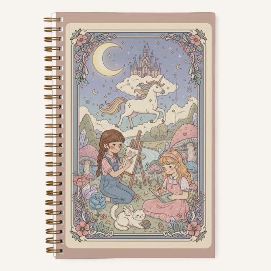 Unicorn Dream & Whimsical Artists Meadow Journal ノートブック (正面)
