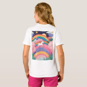 Unicorn Dreams：パステルを通した魔法の景色 Tシャツ (裏面フル)