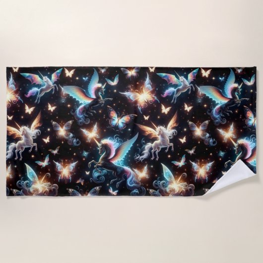 Unicorn Dreams ビーチタオル (正面)