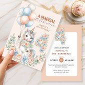 Unicorn Dreams Birthday Invitation 招待状