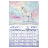 Unicorn Dreams Personalized Kids Calendar 2026 カレンダー (1月 2026)