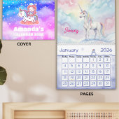 Unicorn Dreams Personalized Kids Calendar 2026 カレンダー