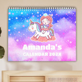 Unicorn Dreams Personalized Kids Calendar 2026 カレンダー