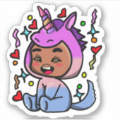 Unicorn Dress-up sticker シール (正面)
