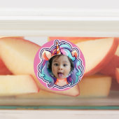 unicorn EDITABLE fotoカップケーキトッパーステッカー ラベル (貼付)