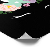 Unicorn Face Eyelashes Halloween Costume With Flow ポスター (角)