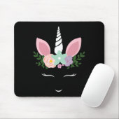 Unicorn Face Eyelashes Halloween Costume With Flow マウスパッド (マウス)