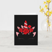 Unicorn Face Eyelashes Smile Flowers St. Valentine カード (黄色い花)