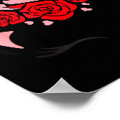 Unicorn Face Eyelashes Smile Flowers St. Valentine ポスター (角)